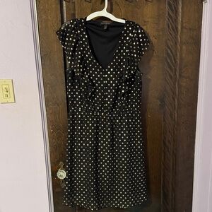 Black and Gold Polka Dot Dress